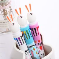 1 Piece Rabbit Cartoon Letter Class Learning Daily Plastic Cute Ballpoint Pen main image 1