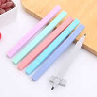 1 Set Solid Color Class Learning Plastic Cute Fluorescent Pen main image 5