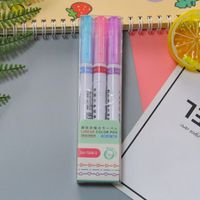 1 Set Solid Color Class Learning Graduation Plastic Cute Fluorescent Pen sku image 1