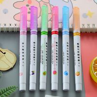 1 Set Solid Color Class Learning Graduation Plastic Cute Fluorescent Pen main image 1