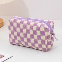 Cute Vintage Style Plaid Polyester Square Makeup Bags main image 5