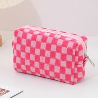 Cute Vintage Style Plaid Polyester Square Makeup Bags main image 3