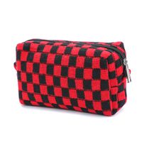 Cute Vintage Style Plaid Polyester Square Makeup Bags sku image 4