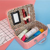 Vintage Style Leopard Pu Leather Square Makeup Bags main image 4
