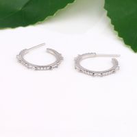 1 Pair Basic Geometric Inlay Sterling Silver Zircon Earrings main image 7