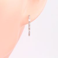 1 Pair Basic Geometric Inlay Sterling Silver Zircon Earrings main image 4