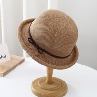 Women's Elegant Lady Simple Style Solid Color Bowknot Crimping Fedora Hat sku image 2