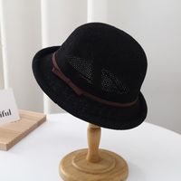 Women's Elegant Lady Simple Style Solid Color Bowknot Crimping Fedora Hat main image 3