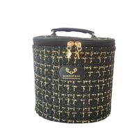 Style Vintage Plaid Polyester Cylindrique Sacs À Maquillage main image 4