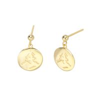 1 Pair Sweet Solid Color Plating Sterling Silver Gold Plated Drop Earrings main image 1