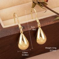 1 Pair Ig Style French Style Water Droplets Plating Copper 14k Gold Plated Drop Earrings main image 2