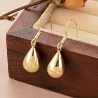 1 Pair Ig Style French Style Water Droplets Plating Copper 14k Gold Plated Drop Earrings main image 1