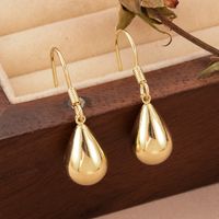 1 Pair Ig Style French Style Water Droplets Plating Copper 14k Gold Plated Drop Earrings main image 6