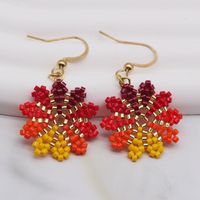 1 Pair Simple Style Classic Style Snowflake Handmade Plating Glass Gold Plated Drop Earrings main image 1