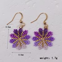 1 Pair Simple Style Classic Style Snowflake Handmade Plating Glass Gold Plated Drop Earrings main image 2