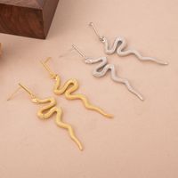 1 Pair Ig Style Snake Copper 18k Gold Plated White Gold Plated Ear Studs main image 5