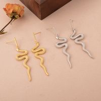 1 Pair Ig Style Snake Copper 18k Gold Plated White Gold Plated Ear Studs main image 6