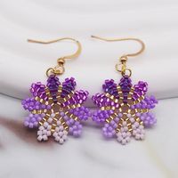 1 Pair Simple Style Classic Style Snowflake Handmade Plating Glass Gold Plated Drop Earrings sku image 3
