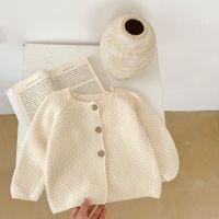 Basic Solid Color Cotton Girls Outerwear main image 2