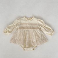 Princess Solid Color Polyester Baby Rompers sku image 1