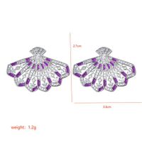 1 Pair Sweet Sector Plating Inlay Copper Zircon White Gold Plated Ear Studs main image 2