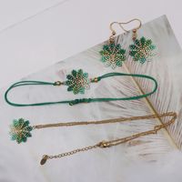 Elegant Snowflake Stainless Steel Glass Handmade Plating Gold Plated Women's Jewelry Set main image 1