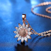 Lady Flower Copper Inlay Artificial Gemstones Necklace sku image 1