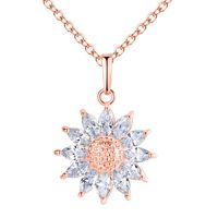 Lady Flower Copper Inlay Artificial Gemstones Necklace main image 4