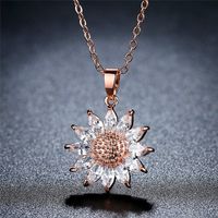 Lady Flower Copper Inlay Artificial Gemstones Necklace main image 3