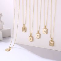 Hip-hop Vintage Style Letter Stainless Steel Copper Plating Inlay Zircon 14k Gold Plated Pendant Necklace main image 1