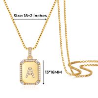 Hip-hop Vintage Style Letter Stainless Steel Copper Plating Inlay Zircon 14k Gold Plated Pendant Necklace main image 2