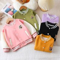 Preppy Style Color Block Cotton Girls Outerwear main image 1
