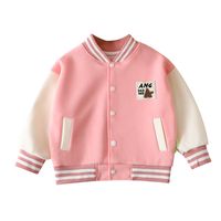 Preppy Style Color Block Cotton Girls Outerwear main image 3