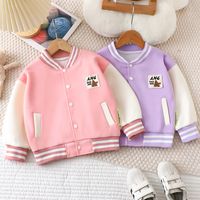 Preppy Style Color Block Cotton Girls Outerwear main image 2