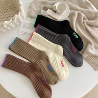 Women's Simple Style Color Block Cotton Crew Socks A Pair main image 6