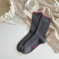 Women's Simple Style Color Block Cotton Crew Socks A Pair sku image 1