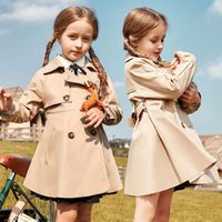 British Style Solid Color Cotton Girls Outerwear main image 1