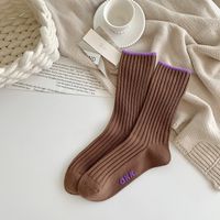 Women's Simple Style Color Block Cotton Crew Socks A Pair sku image 5