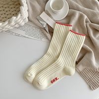 Women's Simple Style Color Block Cotton Crew Socks A Pair sku image 3