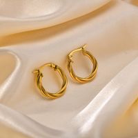 1 Pair Simple Style Solid Color Plating 304 Stainless Steel Earrings main image 7