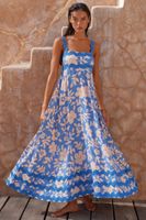 Women's Regular Dress Elegant Classic Style Strap Printing Zipper Sleeveless Flower Maxi Long Dress Holiday Travel main image 3