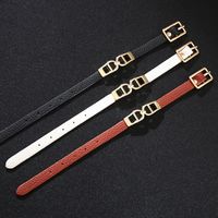 Simple Style Shiny Geometric Pu Leather Alloy Women's Wristband main image 4