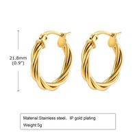 1 Pair Simple Style Solid Color Plating 304 Stainless Steel Earrings sku image 1