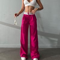 Mujeres A Diario Estilo Simple Estilo Clásico Color Sólido Longitud Total Plisado Pantalones Casuales sku image 15