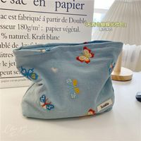 Women's Small Cotton Butterfly Vintage Style Square Zipper Cosmetic Bag Wash Bag main image 4
