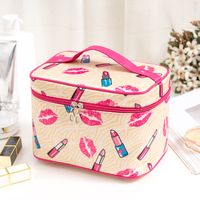 Retro Multicolor Polyester Composite Needle Punched Cotton Storage Bag Makeup Bags main image 4