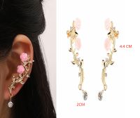1 Pair Lady Flower Plating Inlay Alloy Artificial Diamond Ear Studs main image 2