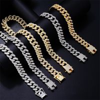 Hip-Hop Solid Color Copper Plating Chain Inlay Zircon K Gold Plated Rhodium Plated Men's Necklace main image 1