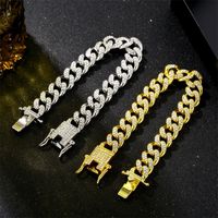 Hip-Hop Solid Color Copper Plating Chain Inlay Zircon K Gold Plated Rhodium Plated Men's Necklace main image 4