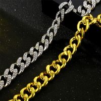Hip-Hop Solid Color Copper Plating Chain Inlay Zircon K Gold Plated Rhodium Plated Men's Necklace main image 2